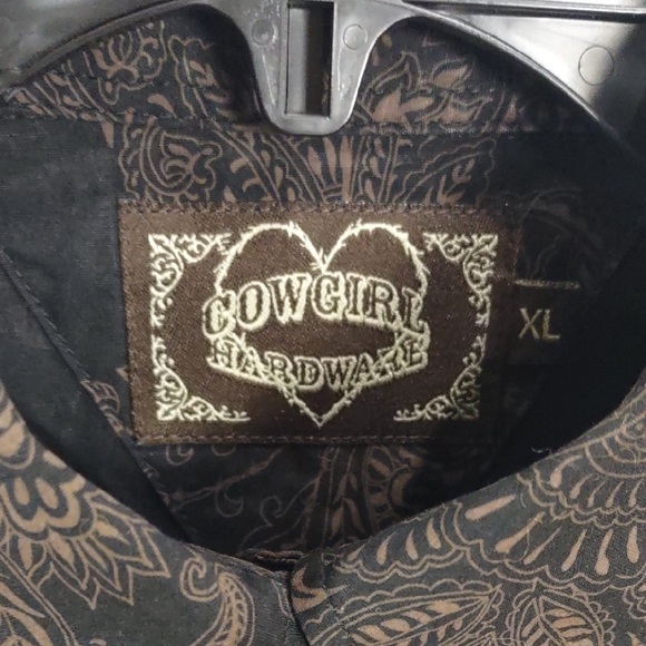 COWGIRL HARDWARE,Black and Brown Western Shirt, Size XL - Picture 4 of 17